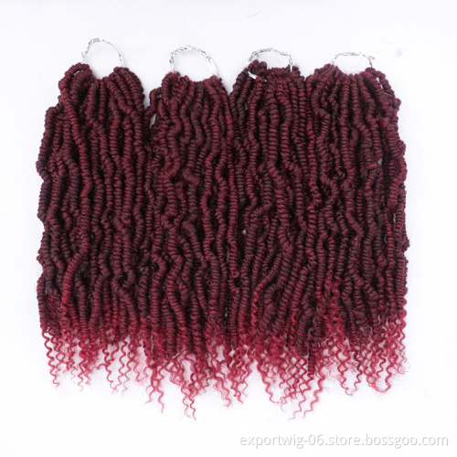 Bomb Twist Crochet Hair Extensions Curly Bomb Passion Twists Braiding Hair Attachment  Ombre Color Synthetic Fiber 12inch
